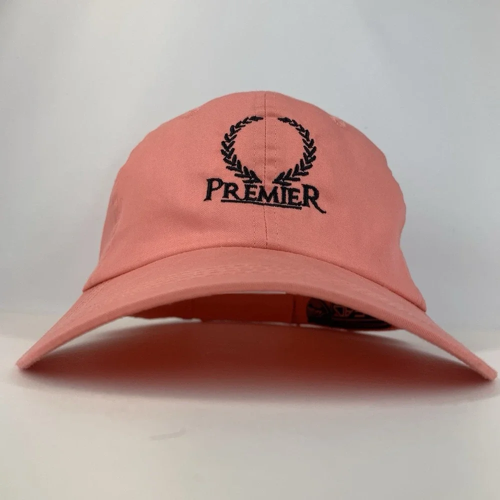 Premier Logo Hat Pink Light Weight Adjustable AHead Classic Cut Baseball Cap